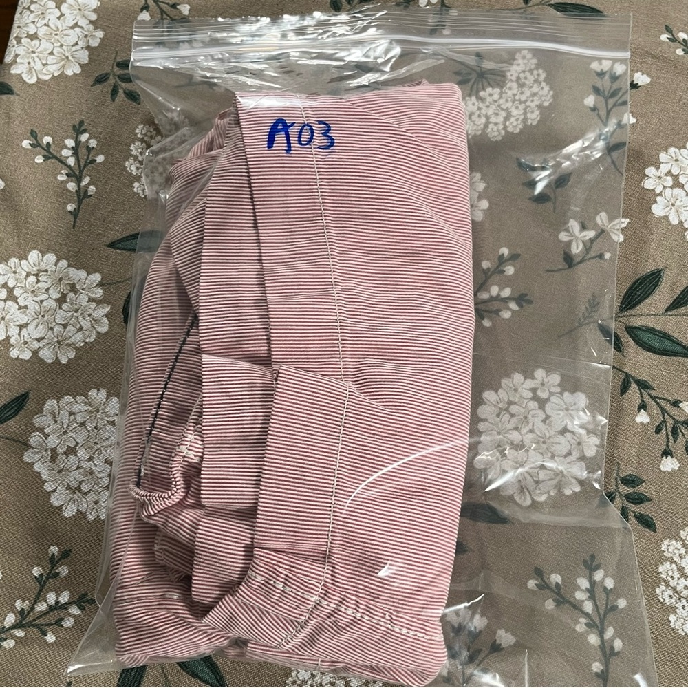 Vintage American Eagle Pinstripe Shorts Mens 33 Pink Casual Preppy Chino Y2K - Picture 8 of 8